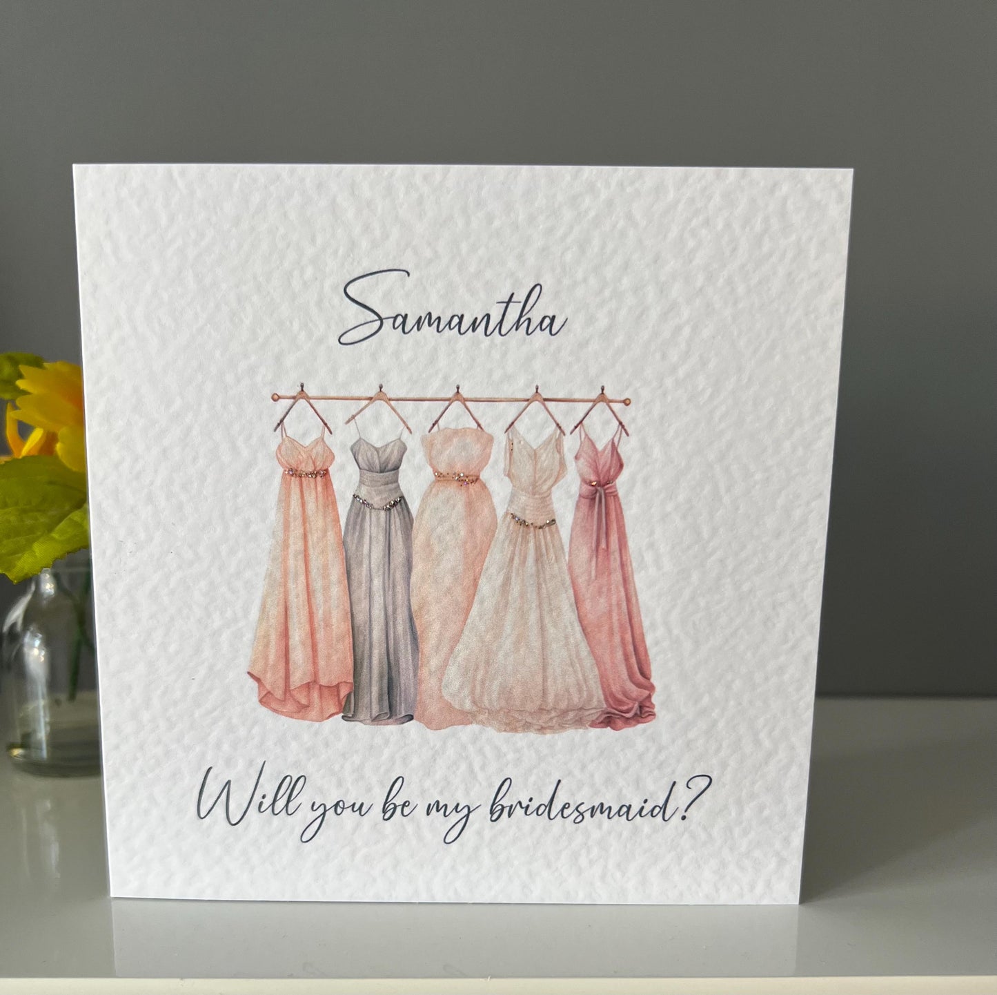 Bridesmaid proposal card. Will you be my bridesmaid. Maid of Honour proposal card. Personalised bridesmaid card.