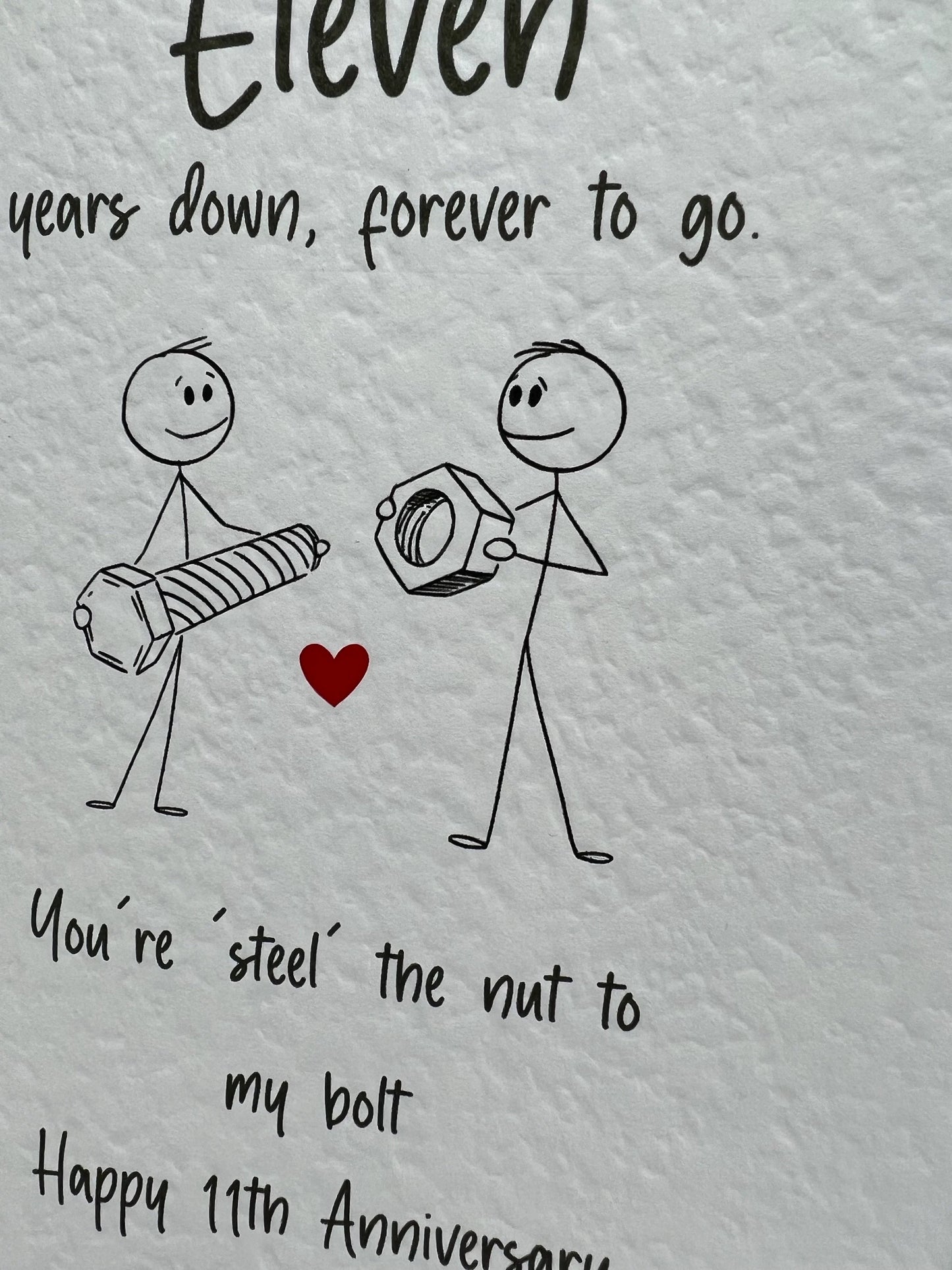 11 Year Anniversary Card - Steel Anniversary Card