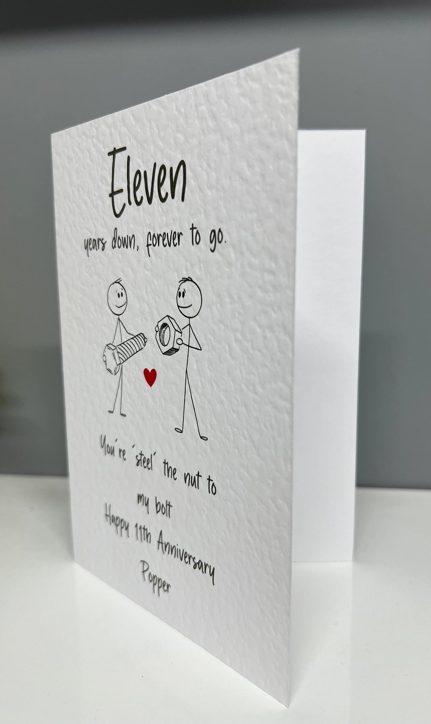 11 Year Anniversary Card - Steel Anniversary Card