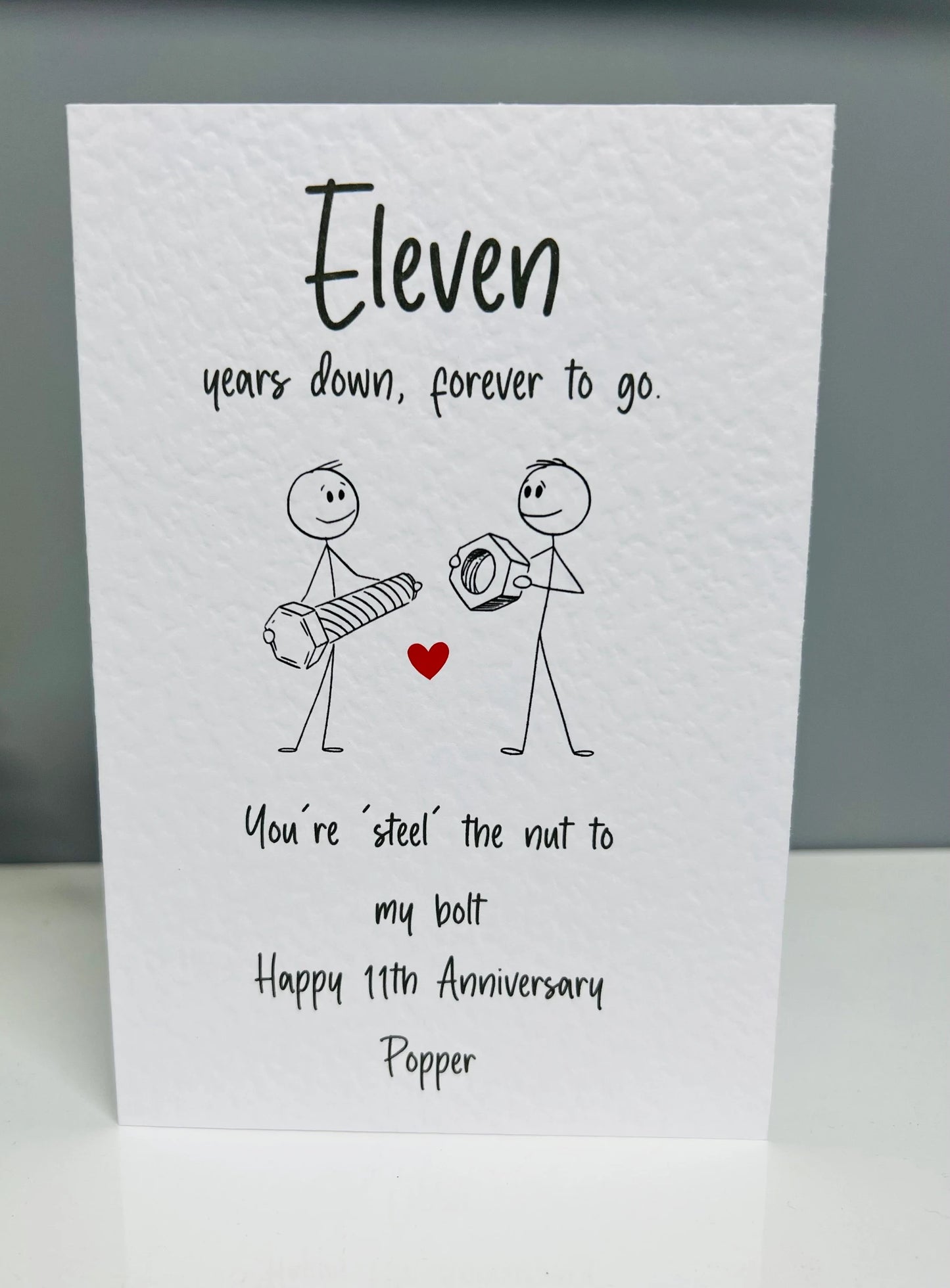 11 Year Anniversary Card - Steel Anniversary Card