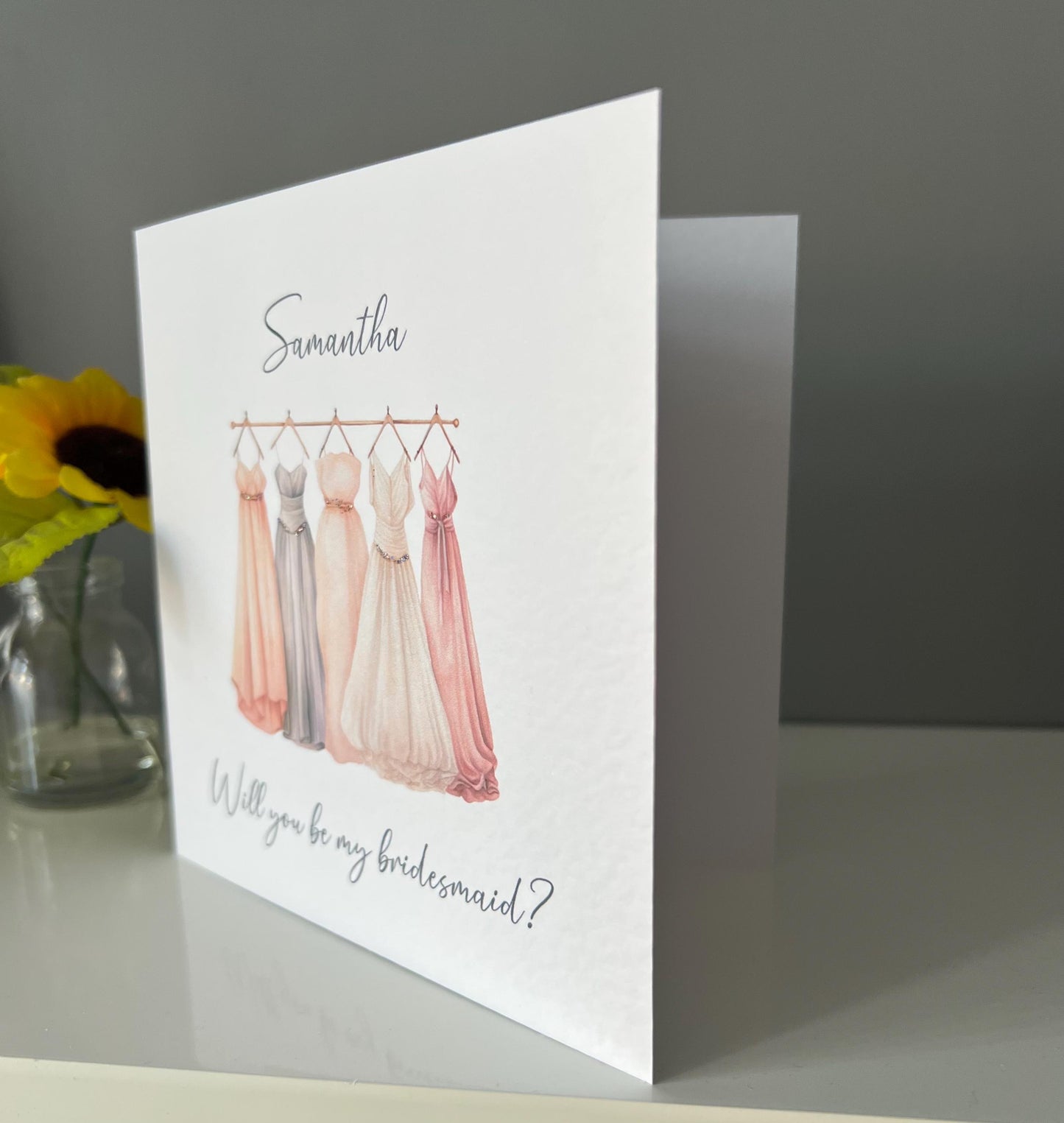 Bridesmaid proposal card. Will you be my bridesmaid. Maid of Honour proposal card. Personalised bridesmaid card.