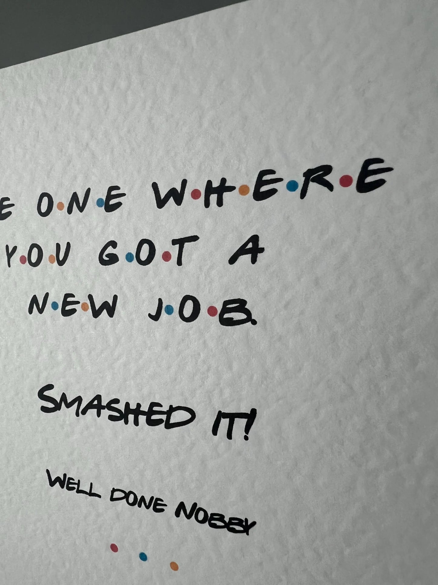 New job congratulations card. You smashed it. Well done card. sorry you’re leaving card