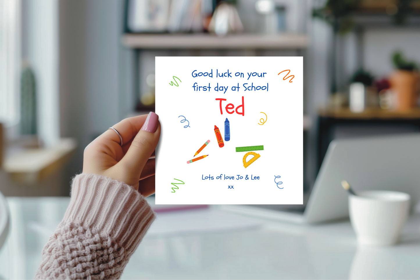 New school good luck card. Back to school. New school card. Good luck in your new school card. have the best first day