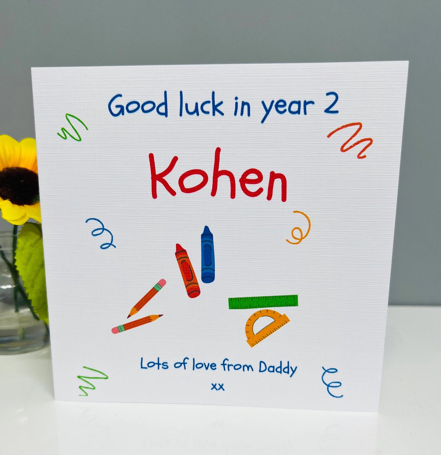 New school good luck card. Back to school. New school card. Good luck in your new school card. have the best first day
