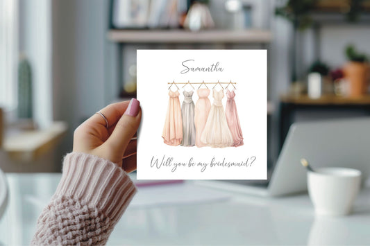 Bridesmaid proposal card. Will you be my bridesmaid. Maid of Honour proposal card. Personalised bridesmaid card.