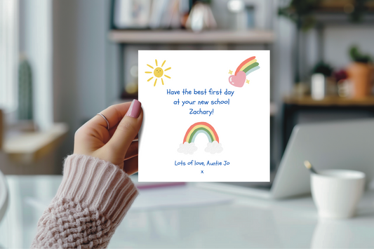 New school good luck card. Back to school. New school card. Good luck in your new school card. have the best first day