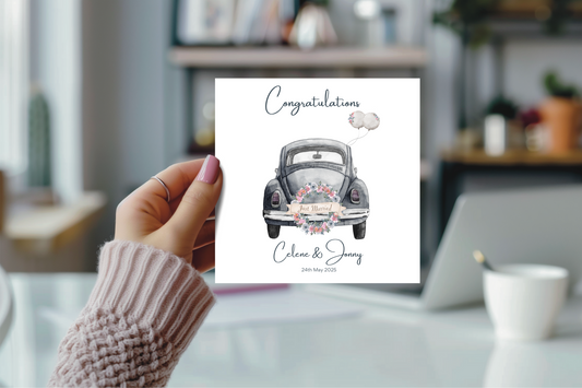 Wedding congratulations card.
